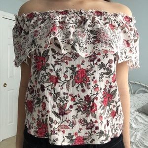 American Eagle floral off the shoulder